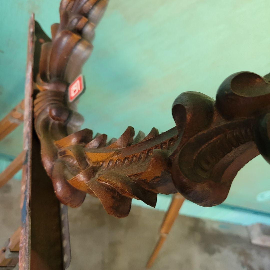 レトロ　アンティーク木彫り　掛鏡 レトロ