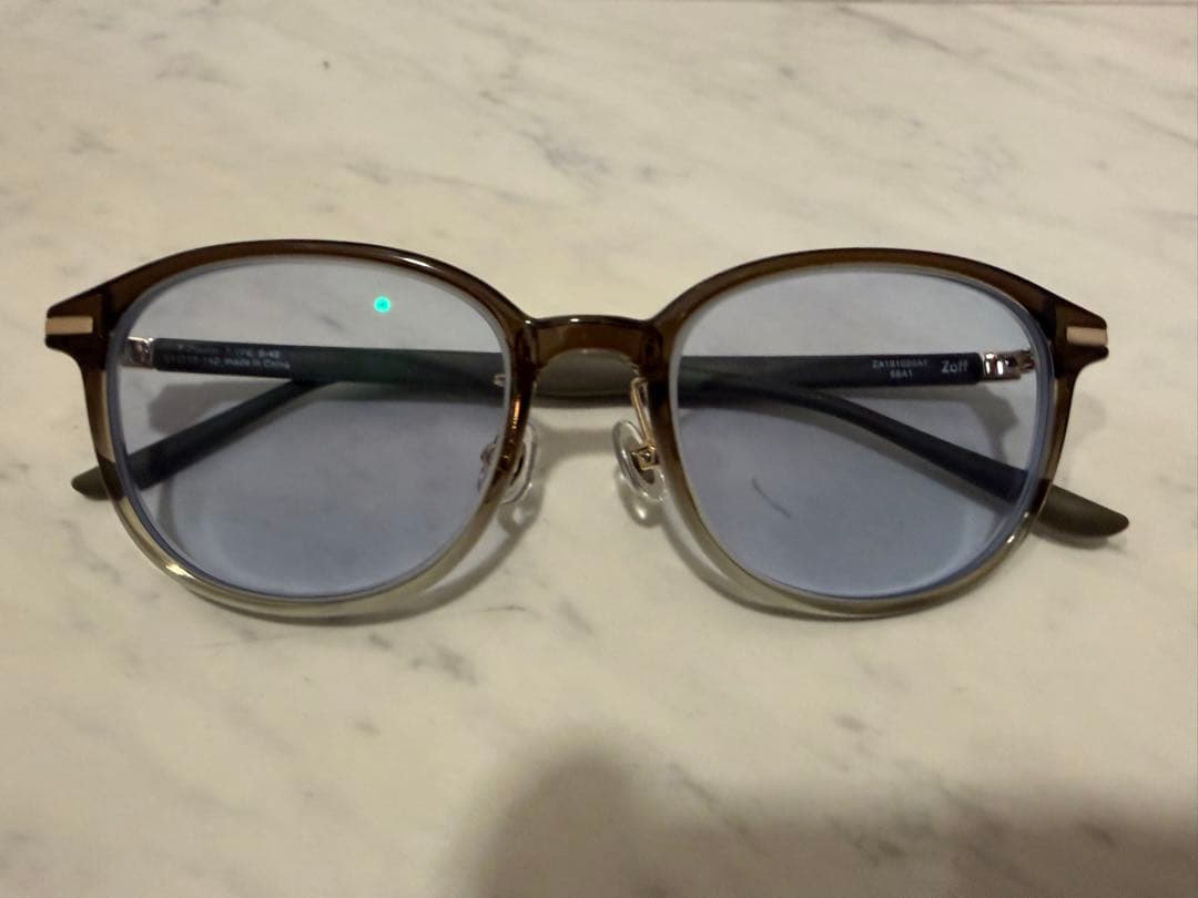 zoff メガネ　CLASSIC 調光レンズブルー