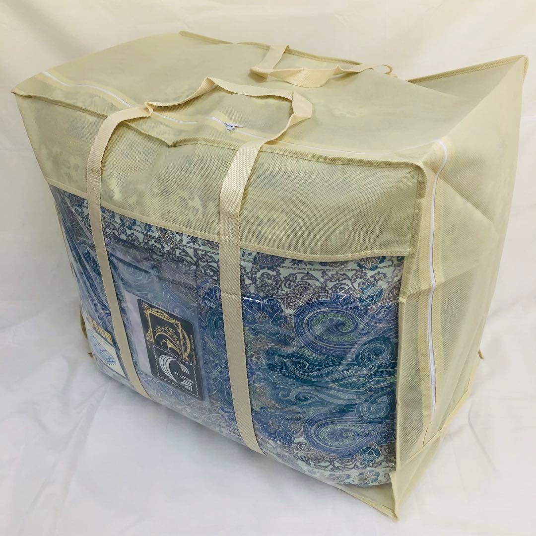 羽毛布団 シングル ハンガリー産ホワイトマザーダック プレミアム ブルー