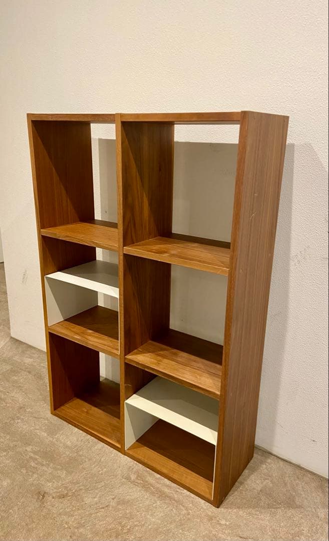 ⭐️美品⭐️オプション２個付⭐️無印⭐️ウォールナット材⭐️スタッキングシェルフ⭐️３段２列