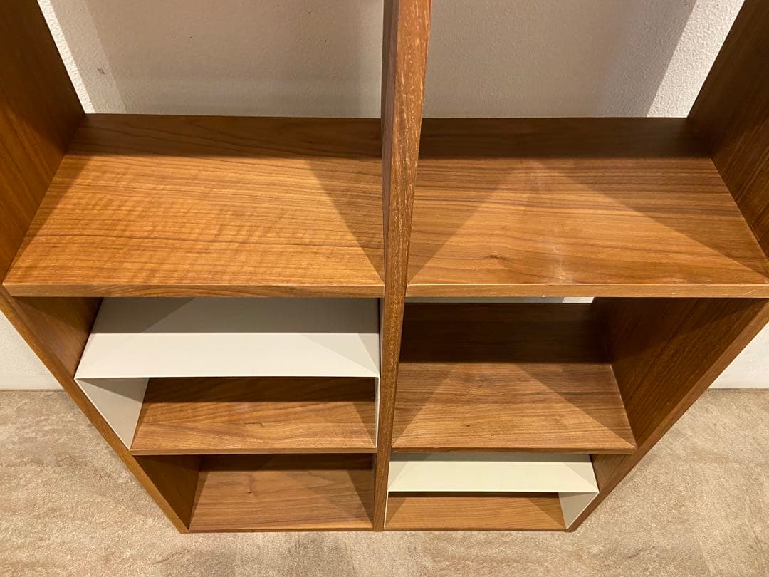 ⭐️美品⭐️オプション２個付⭐️無印⭐️ウォールナット材⭐️スタッキングシェルフ⭐️３段２列
