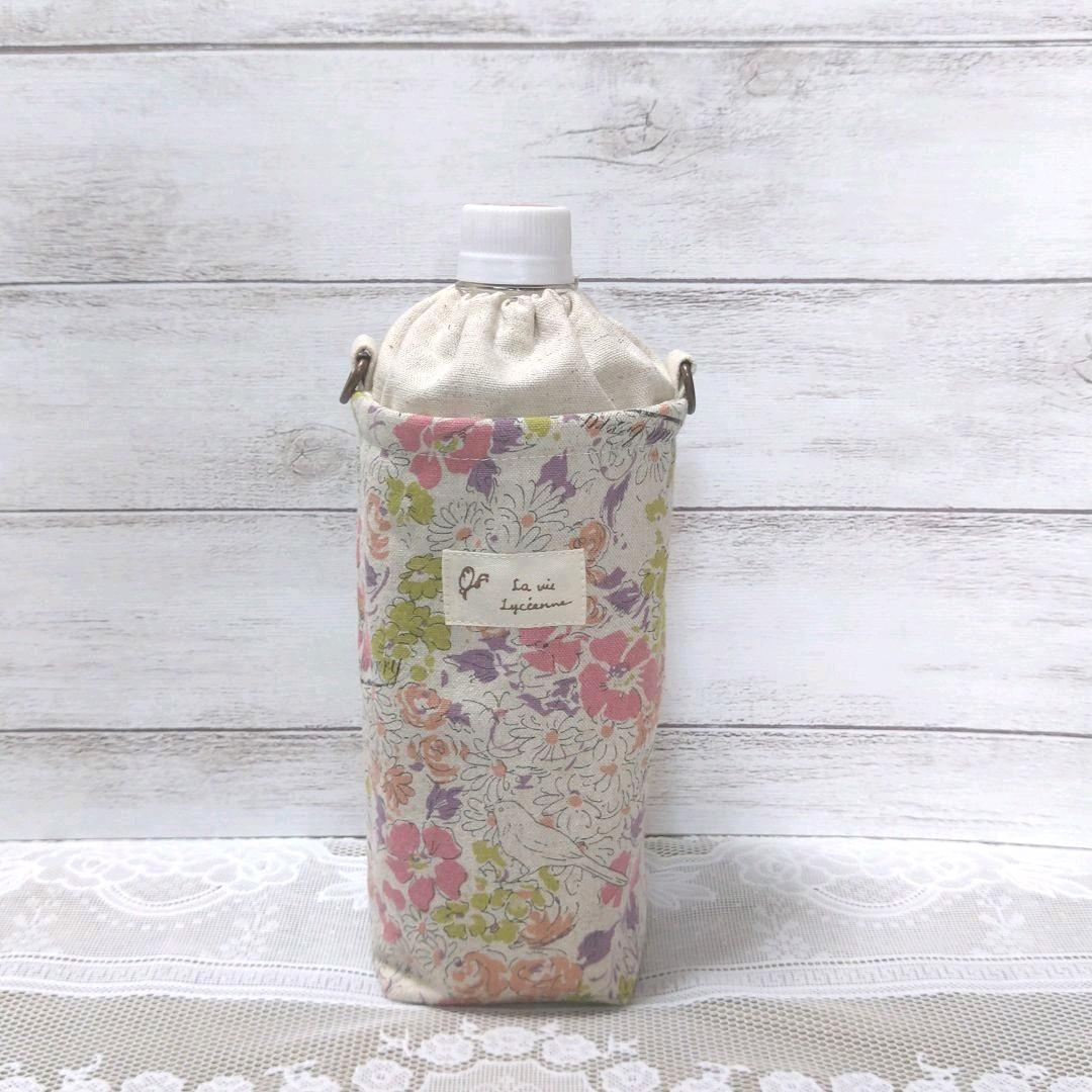 560  ペットボトルカバー　保温・保冷　   フラワー　ピンク