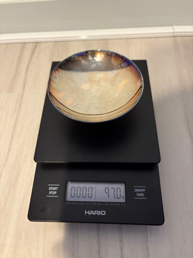 わ*ん様 純銀盃　93.4g (金メッキ) おまけ金メッキ金杯