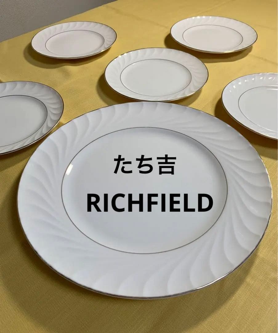 たち吉 RICHFIELD リッチフィールド ケーキ皿セット 大皿+中皿5枚