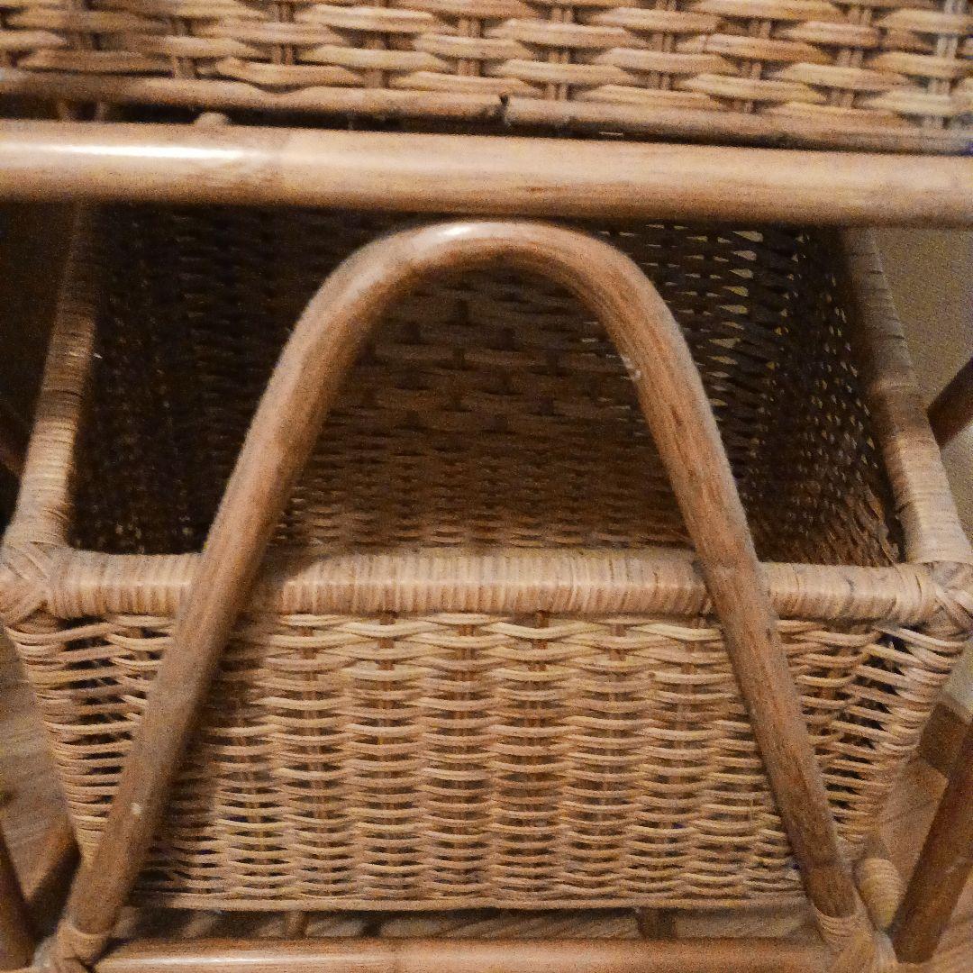 ラタン　　藤家具　　ランドリー　　　　 　　収納　　ワゴン　キャスター付き