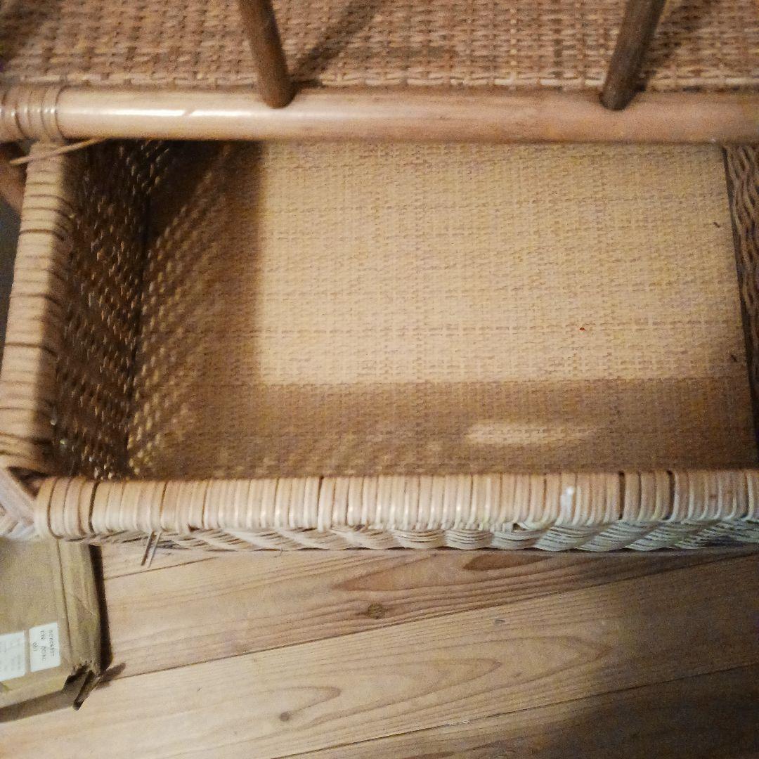 ラタン　　藤家具　　ランドリー　　　　 　　収納　　ワゴン　キャスター付き