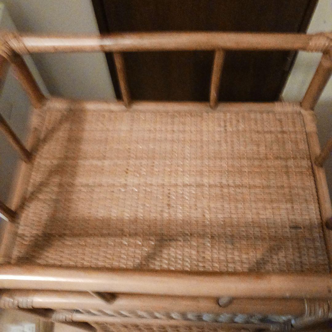 ラタン　　藤家具　　ランドリー　　　　 　　収納　　ワゴン　キャスター付き