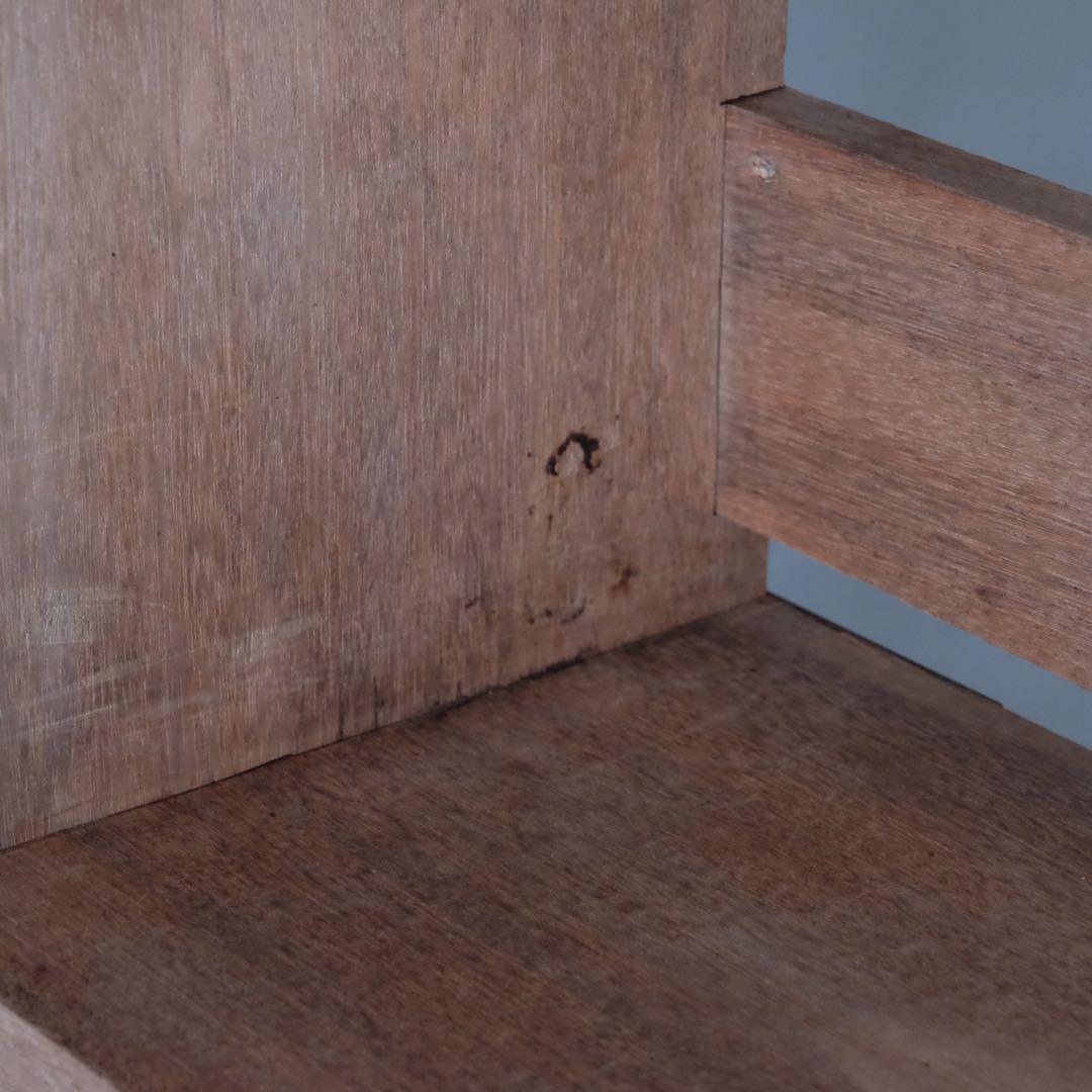 ラワン材 2段収納棚　陳列棚 飾り棚 本棚 ラック シェルフ 古家具 昭和レトロ