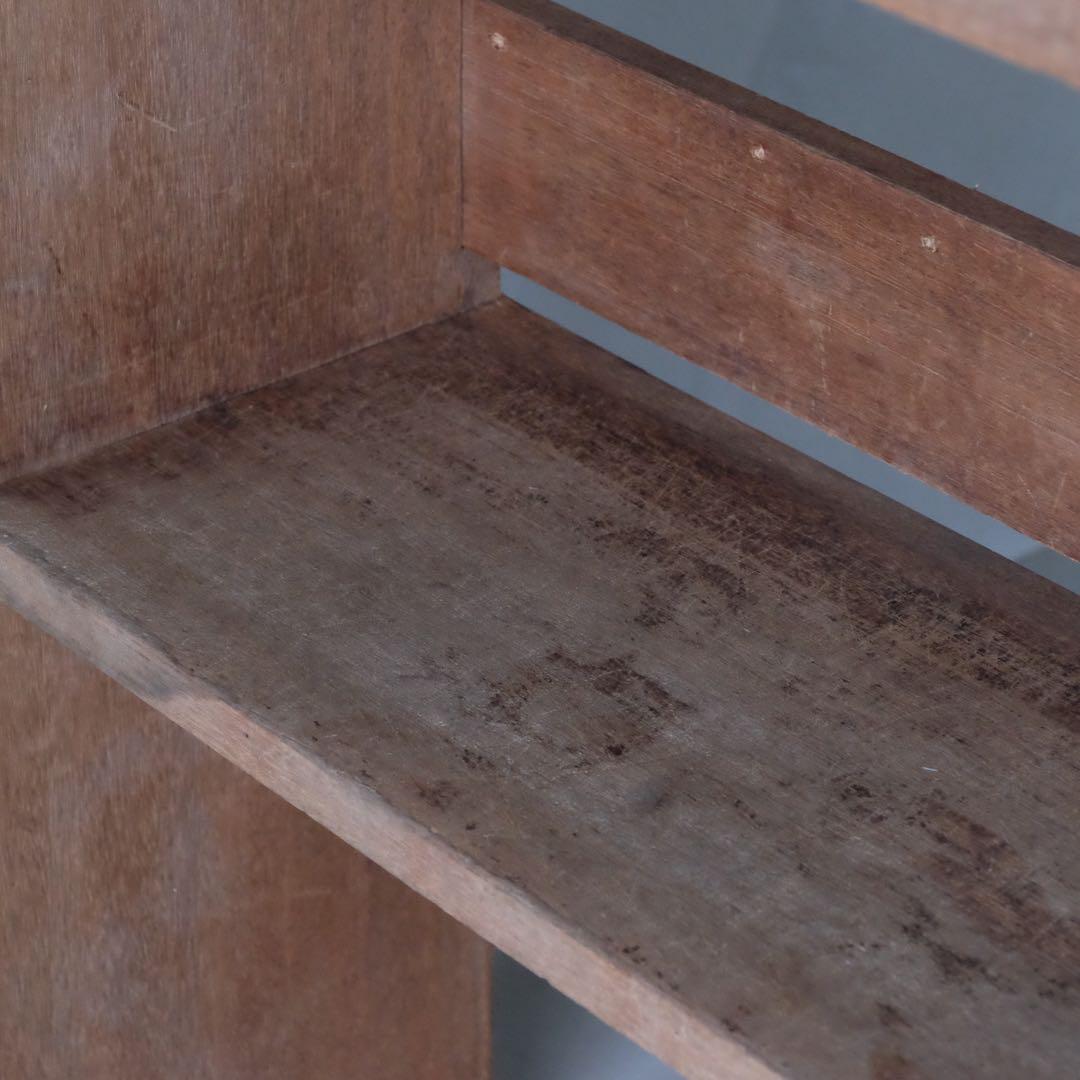 ラワン材 2段収納棚　陳列棚 飾り棚 本棚 ラック シェルフ 古家具 昭和レトロ