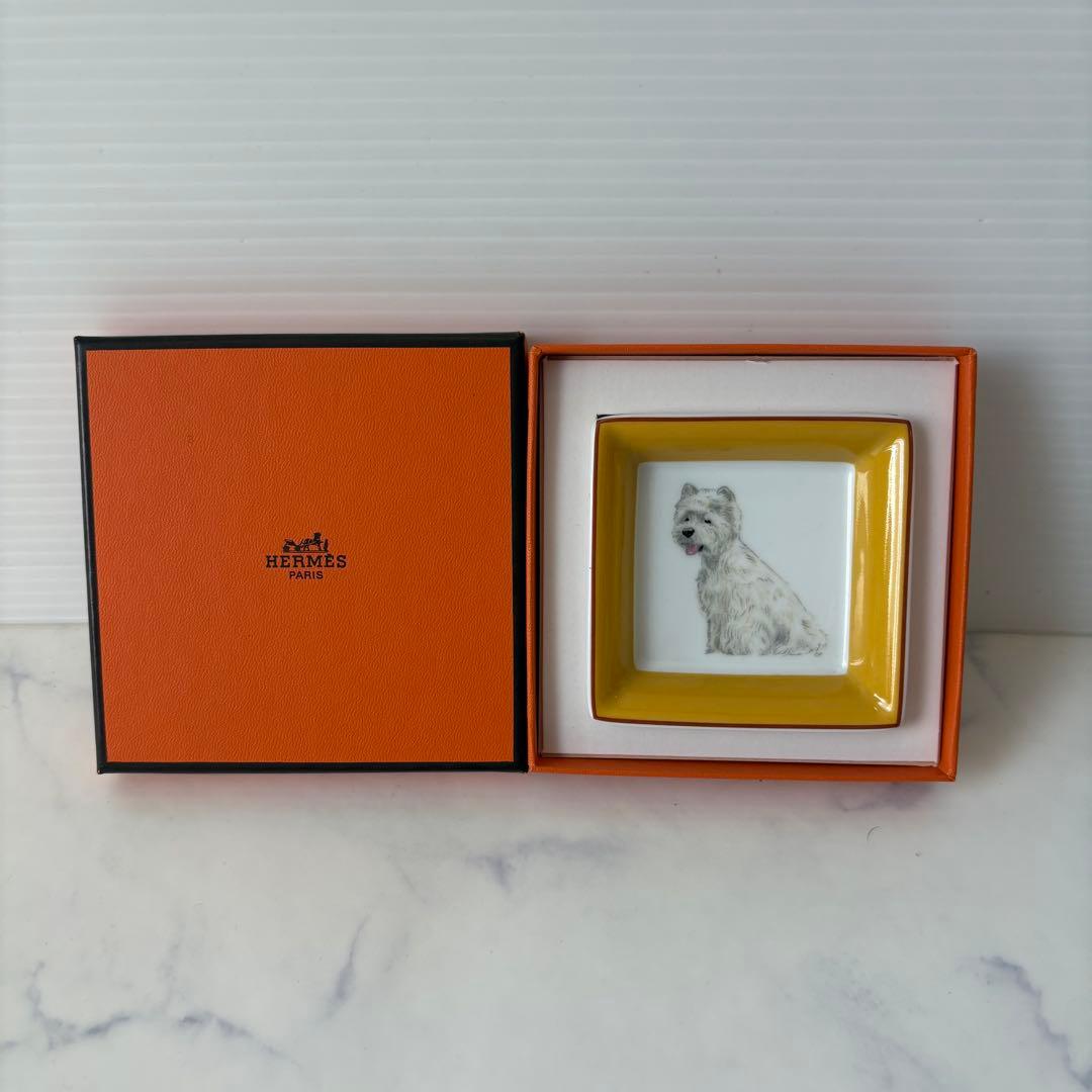 新品 Hermès ウエストハイランドホワイトテリア皿 箱付き 廃盤品