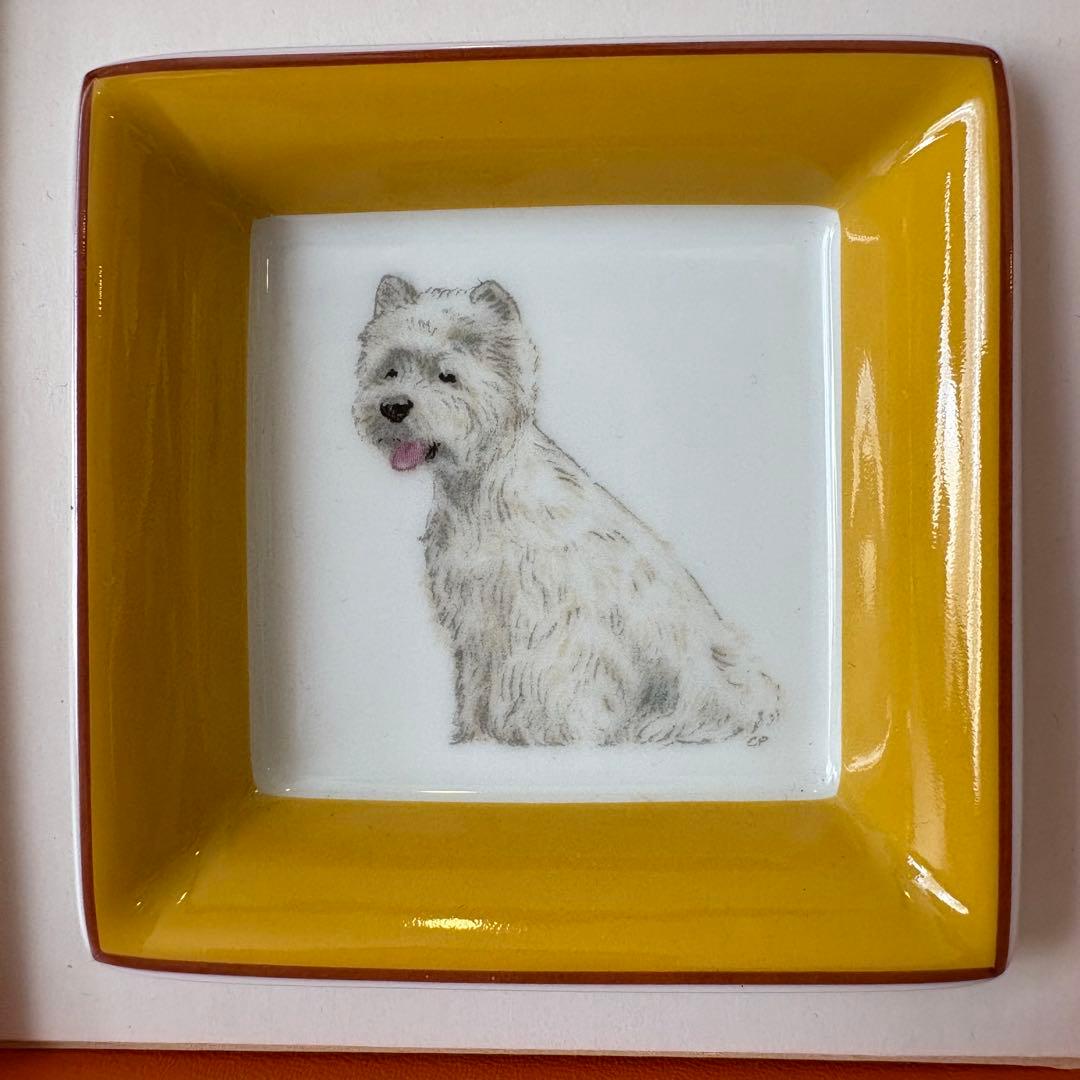 新品 Hermès ウエストハイランドホワイトテリア皿 箱付き 廃盤品