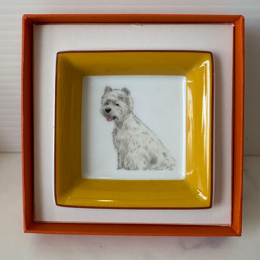 新品 Hermès ウエストハイランドホワイトテリア皿 箱付き 廃盤品