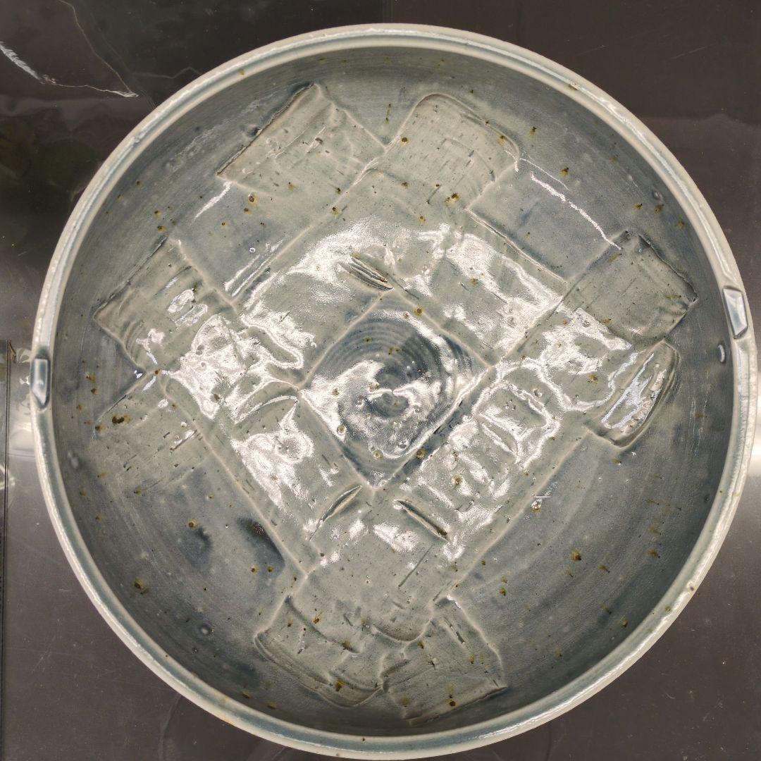 利休陶製大鉢　青系　メダカ鉢、睡蓮鉢