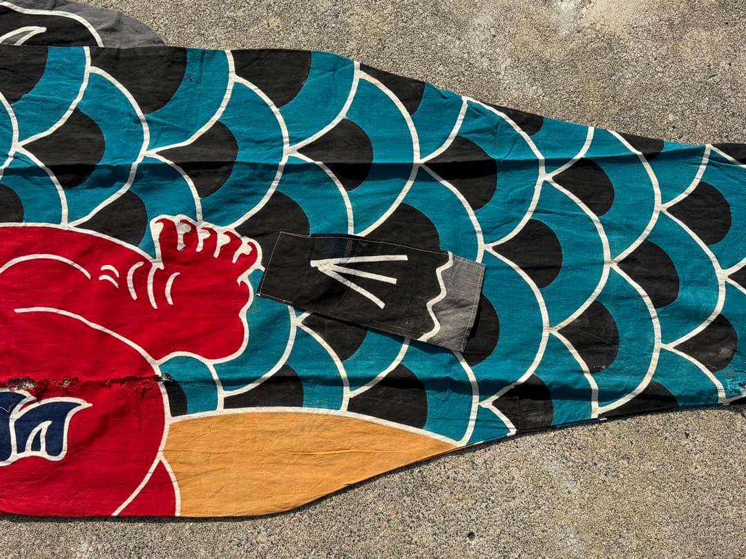 古布 木綿 鯉のぼり 二間 金太郎入 3.5m こいのぼりリメイク素材