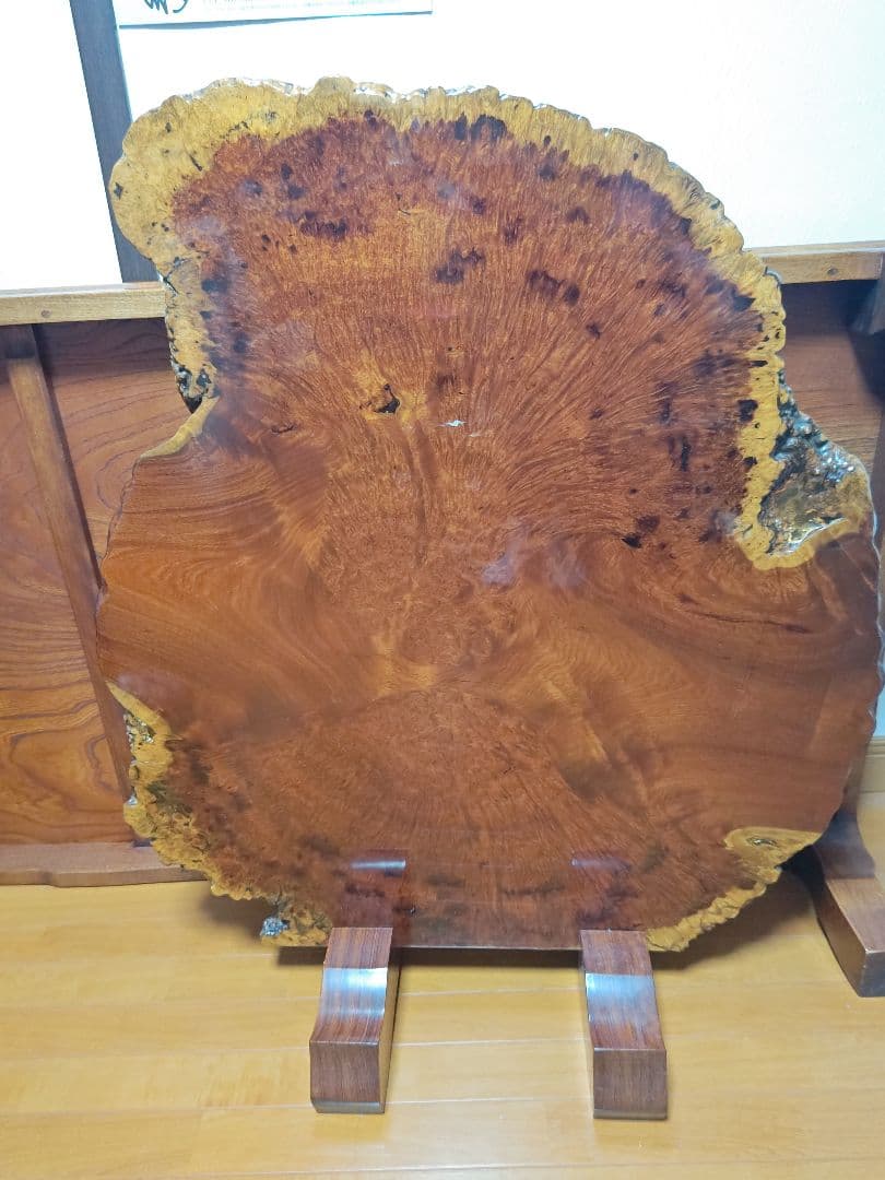 最終　美品　花梨　天然木1枚板　衝立(ついたて)