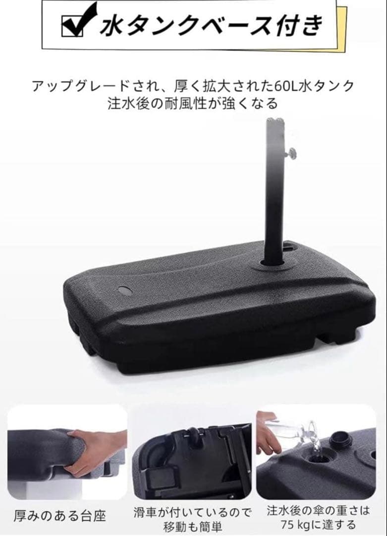 (値下げ)パラソル ガーデンパラソル 大型 長方　撥水加工 クランク開閉付き