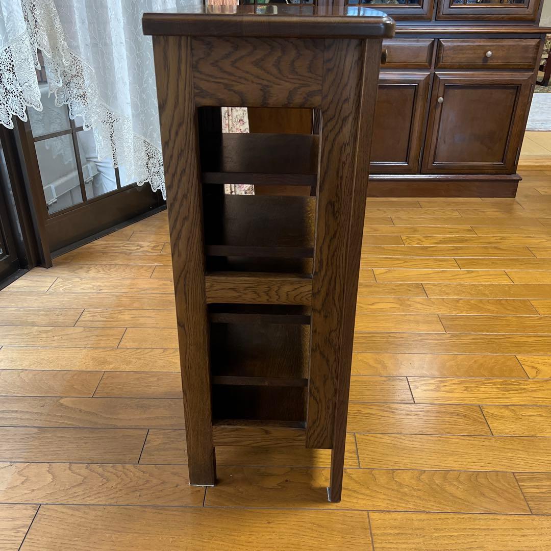 木製ラック 5段 引き出し付き ブラウン