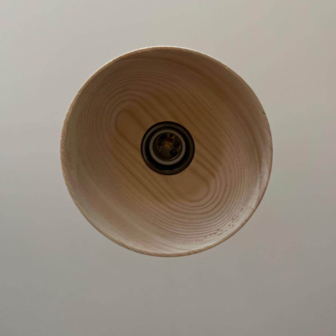 ハンドメイド 桧の木製ペンダントライト／優しい木目／ナチュラル照明