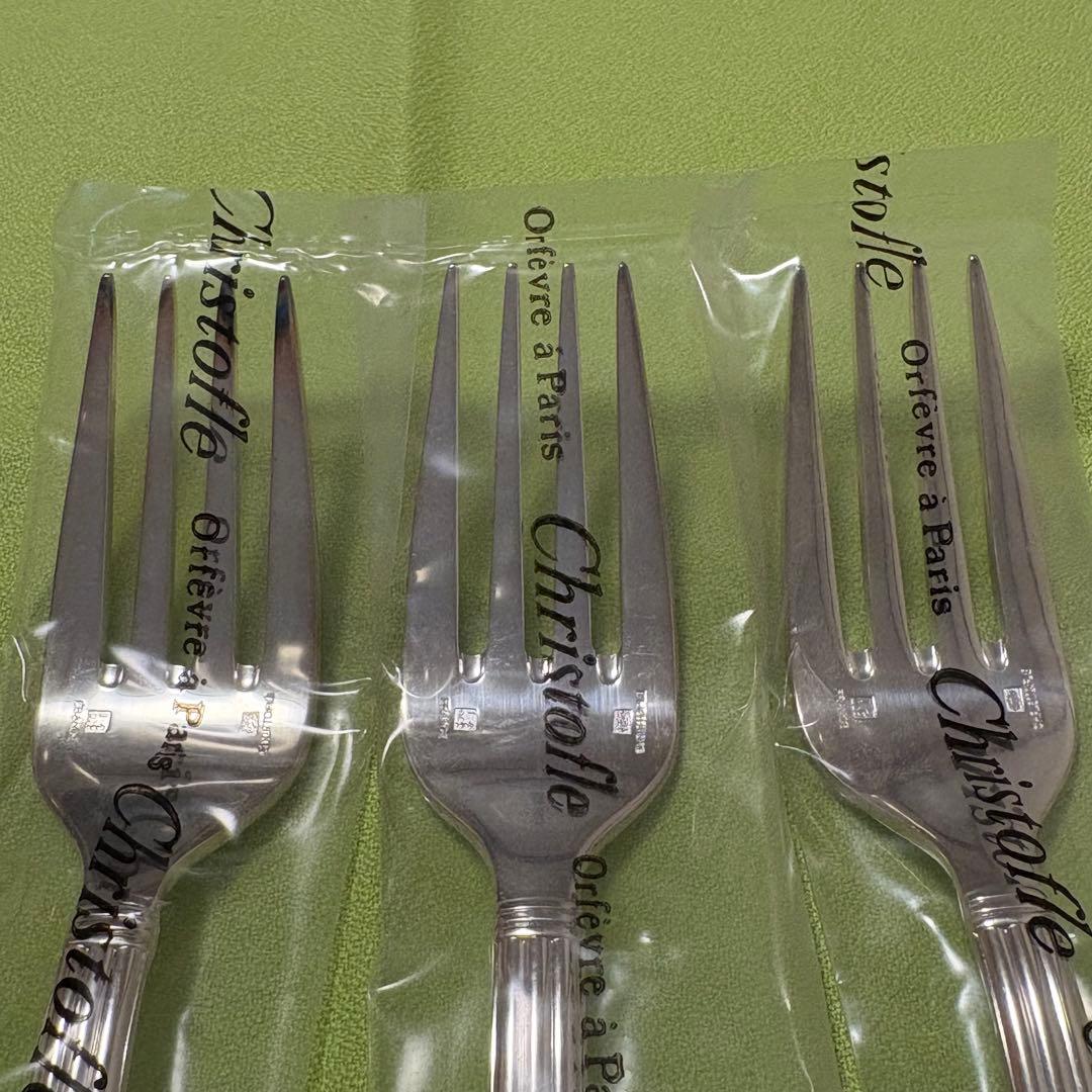 サラダフォーク 3本 christofle クリストフル アリア 未開封