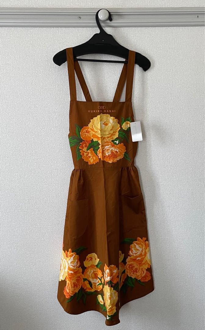ハナイユキコ 花井幸子 エプロン ドレス ブラウン 新品 未使用 自宅保管品