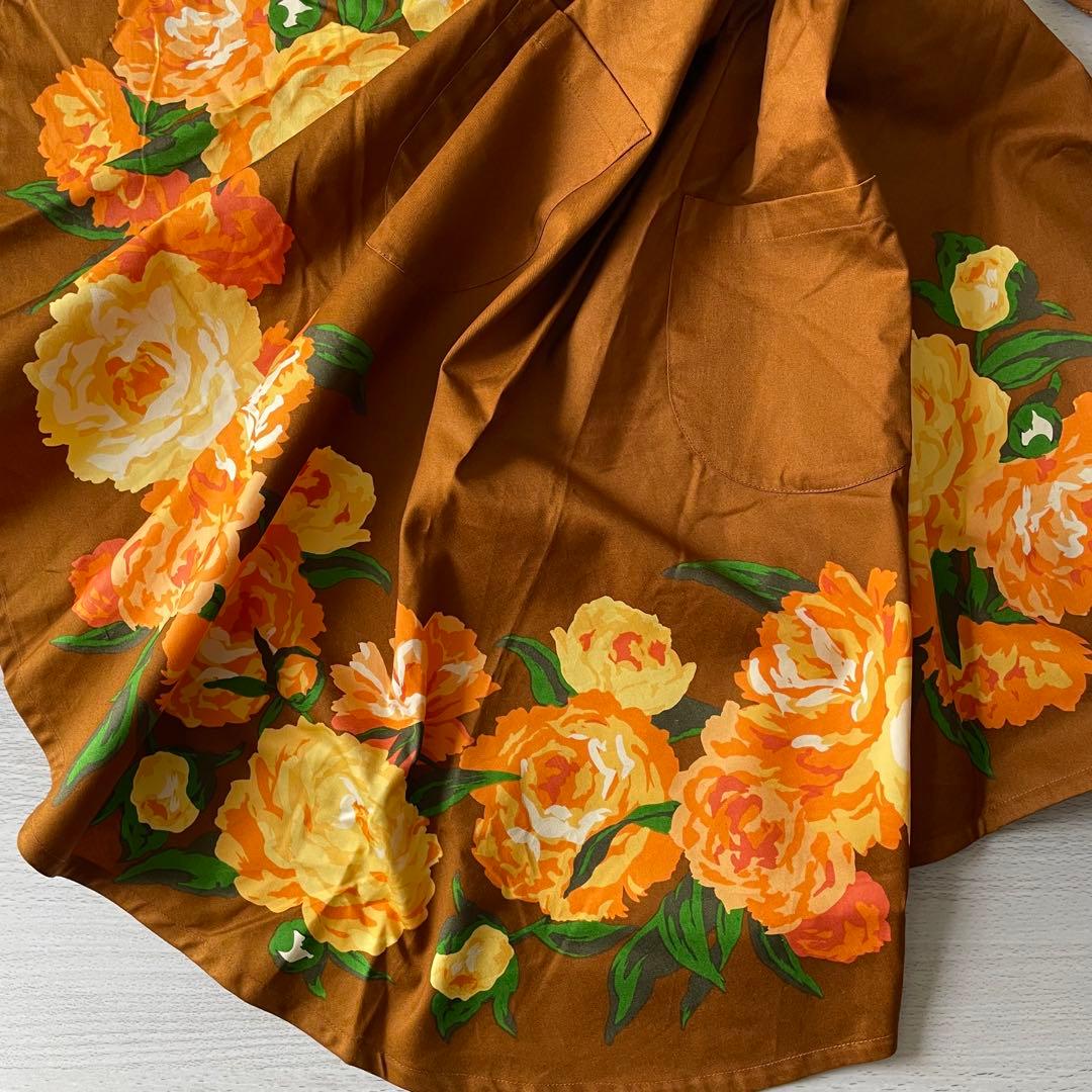 ハナイユキコ 花井幸子 エプロン ドレス ブラウン 新品 未使用 自宅保管品