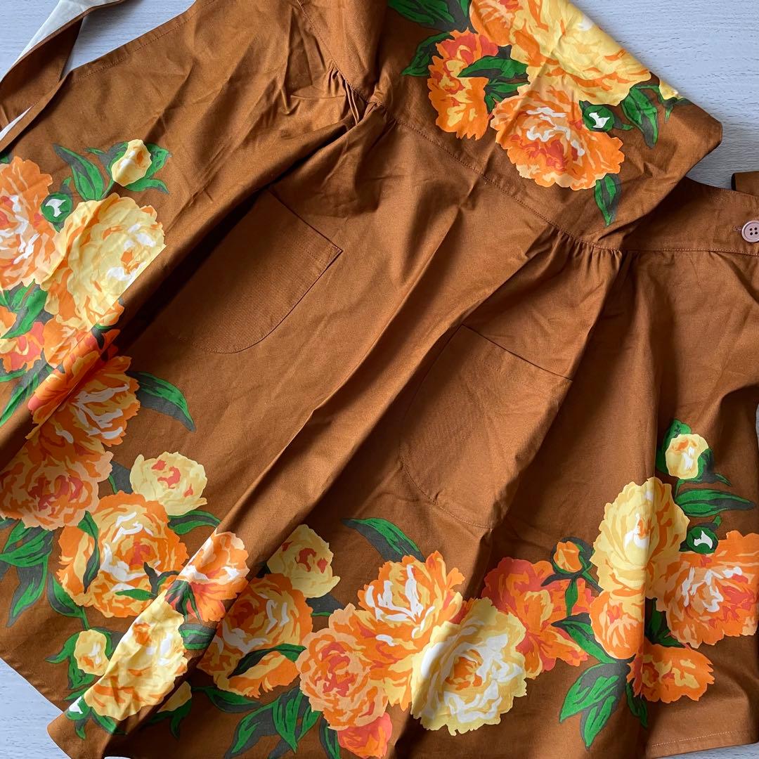 ハナイユキコ 花井幸子 エプロン ドレス ブラウン 新品 未使用 自宅保管品