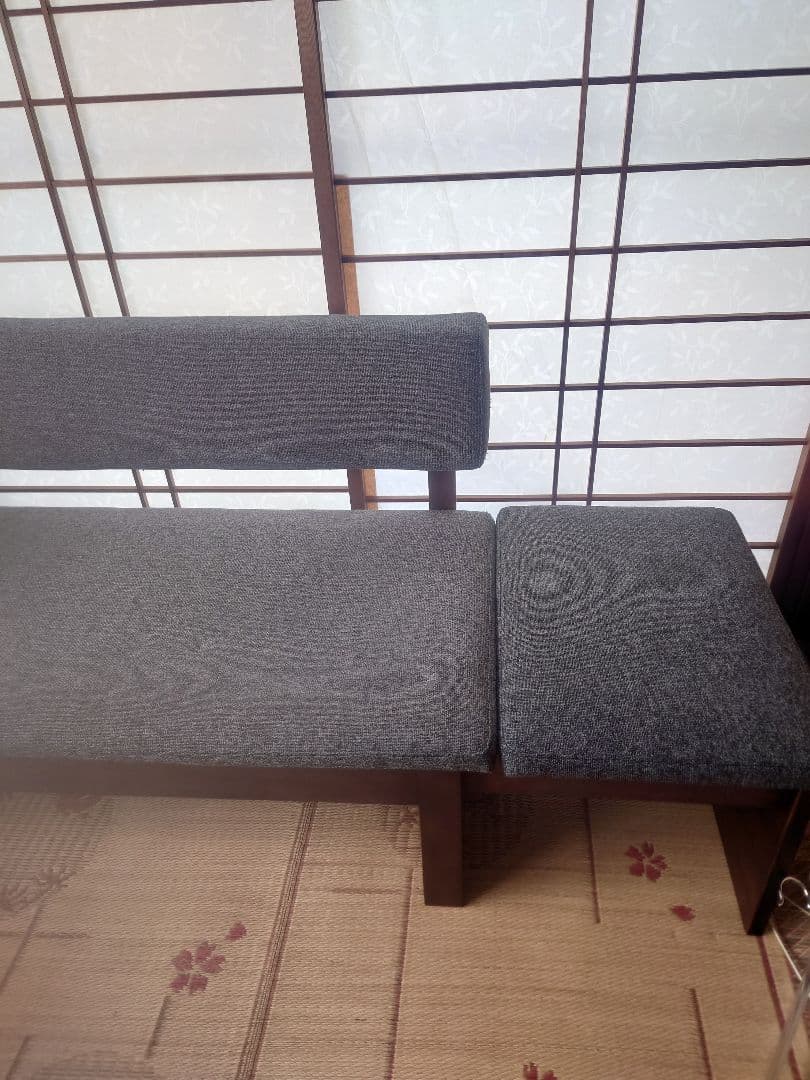 694 シギヤマ家具 伸長式カウチソファ ダイニングベンチ リビング 北欧風