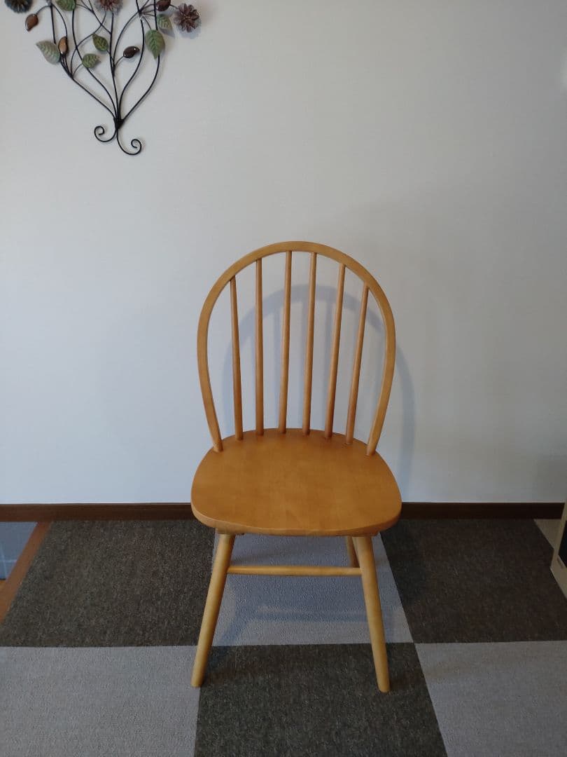 天然木ウィンザーチェア、ナチュラル色、2脚セット