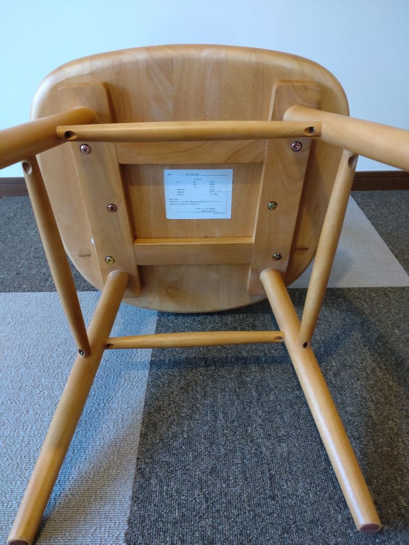 天然木ウィンザーチェア、ナチュラル色、2脚セット