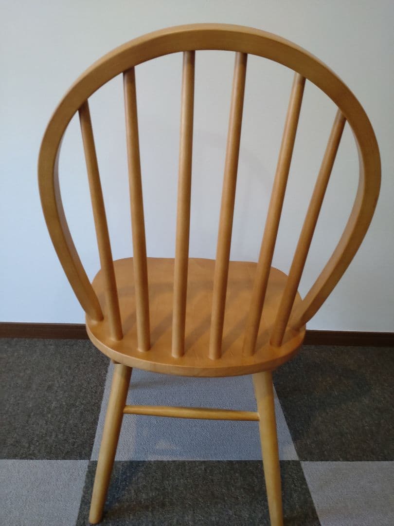 天然木ウィンザーチェア、ナチュラル色、2脚セット