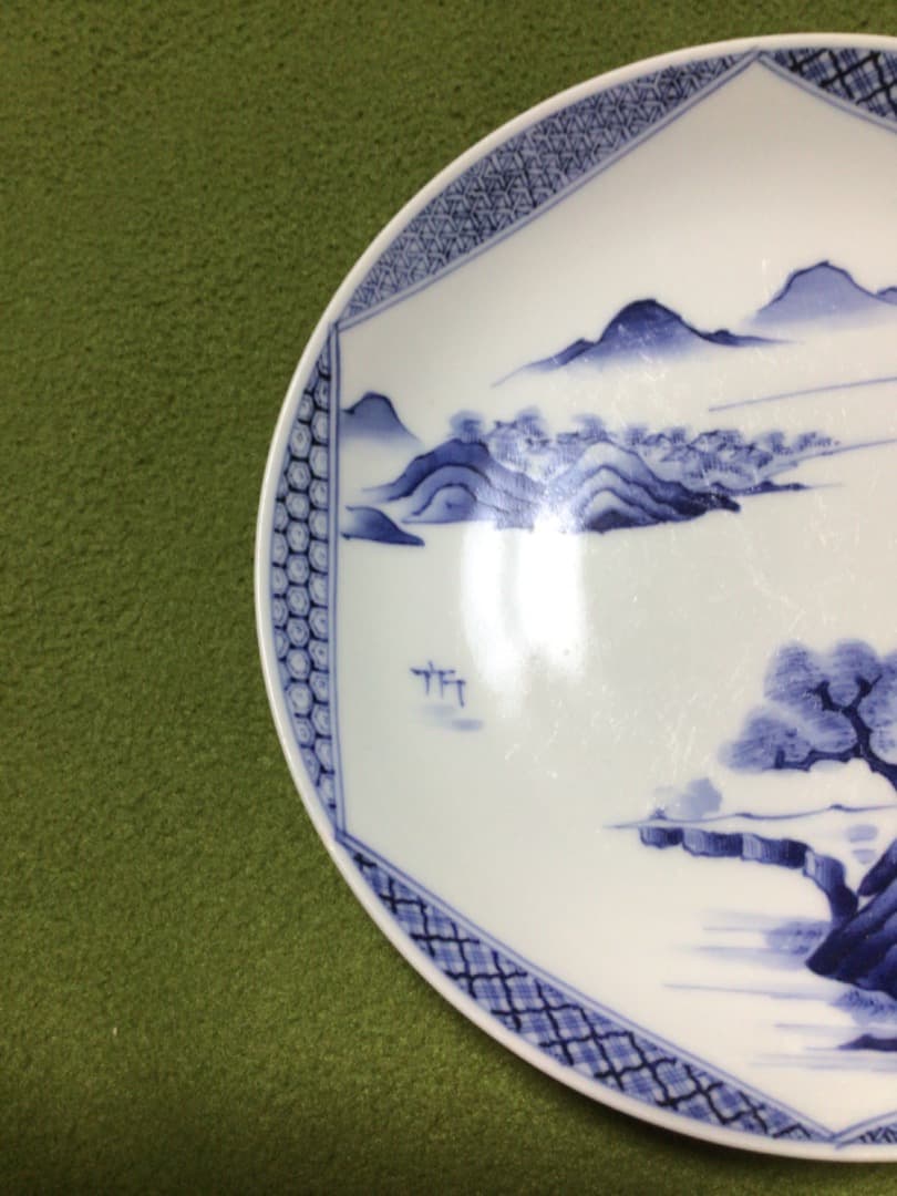 古伊万里　染付け六寸皿