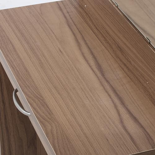 《新品・送料無料》メルル ドレッサー(三面鏡) スツール付き ブラウン 木目調