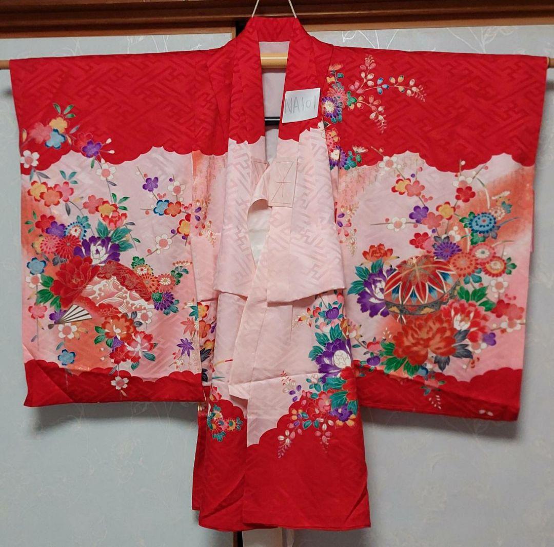 NA101アンティーク子供着物正絹七五三お宮参り着丈74センチ裄丈41センチ