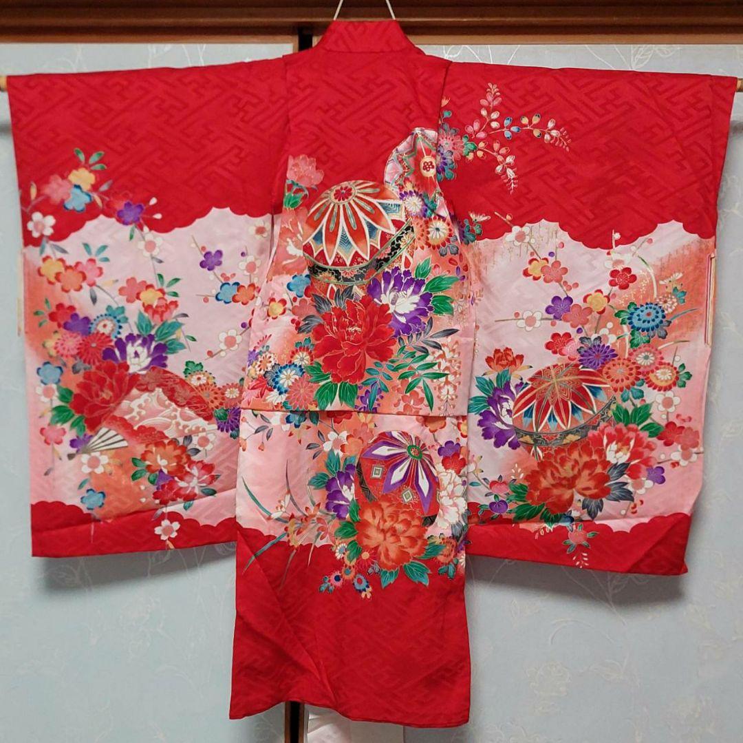 NA101アンティーク子供着物正絹七五三お宮参り着丈74センチ裄丈41センチ