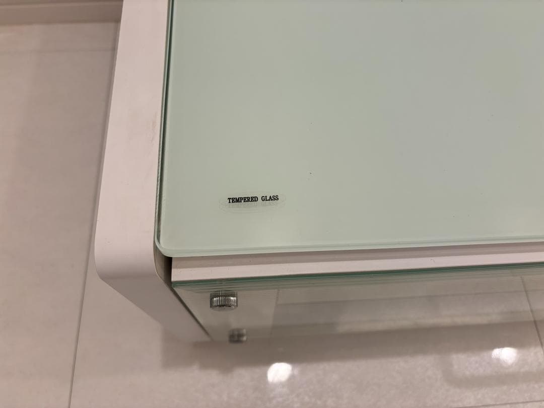 ホワイト ガラス天板 テレビボード 幅125cm【送料込み】