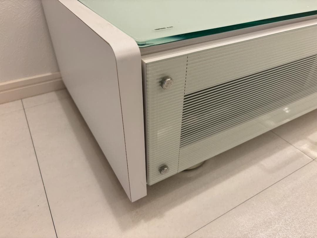 ホワイト ガラス天板 テレビボード 幅125cm【送料込み】