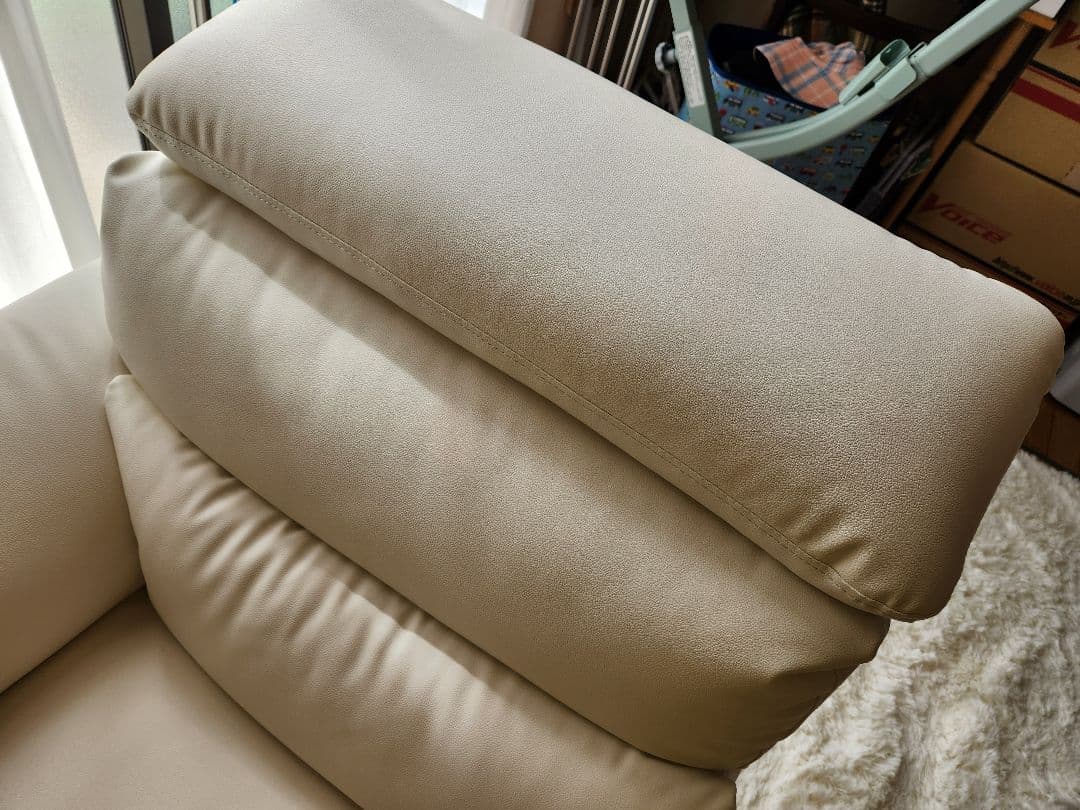 美品☆ホワイト 片肘ロングソファ