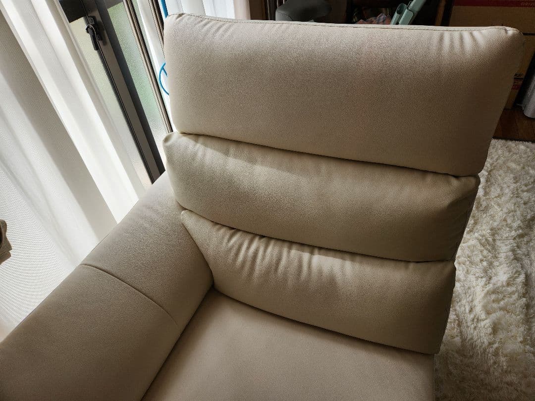 美品☆ホワイト 片肘ロングソファ