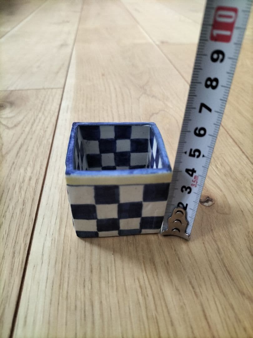 京焼清水焼 乾山写オランダ市松角小付 珍味入れ