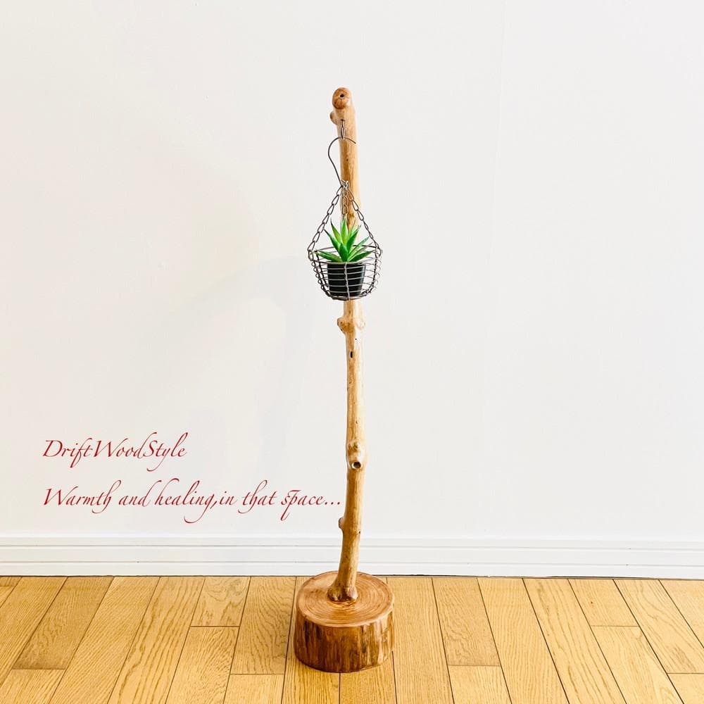 曲線を描く天然流木のランプスタンド 置物 北欧 照明 ランタン N4