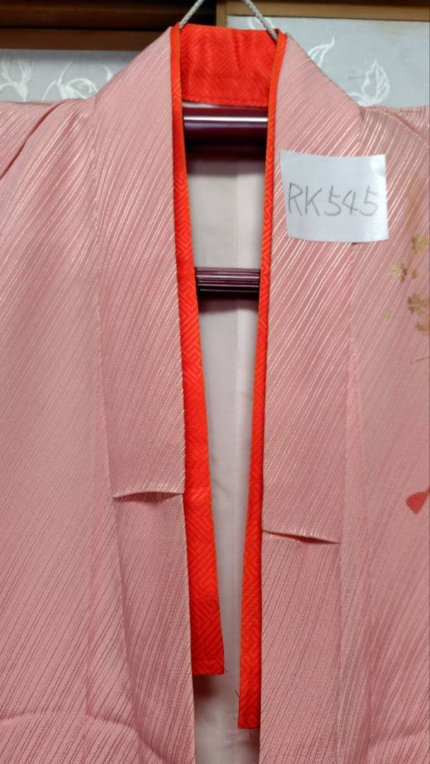 RK545子供着物着丈136センチ裄丈51センチ7歳前後用重ね襟付き正絹