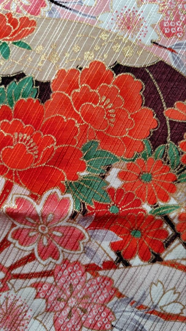 RK545子供着物着丈136センチ裄丈51センチ7歳前後用重ね襟付き正絹