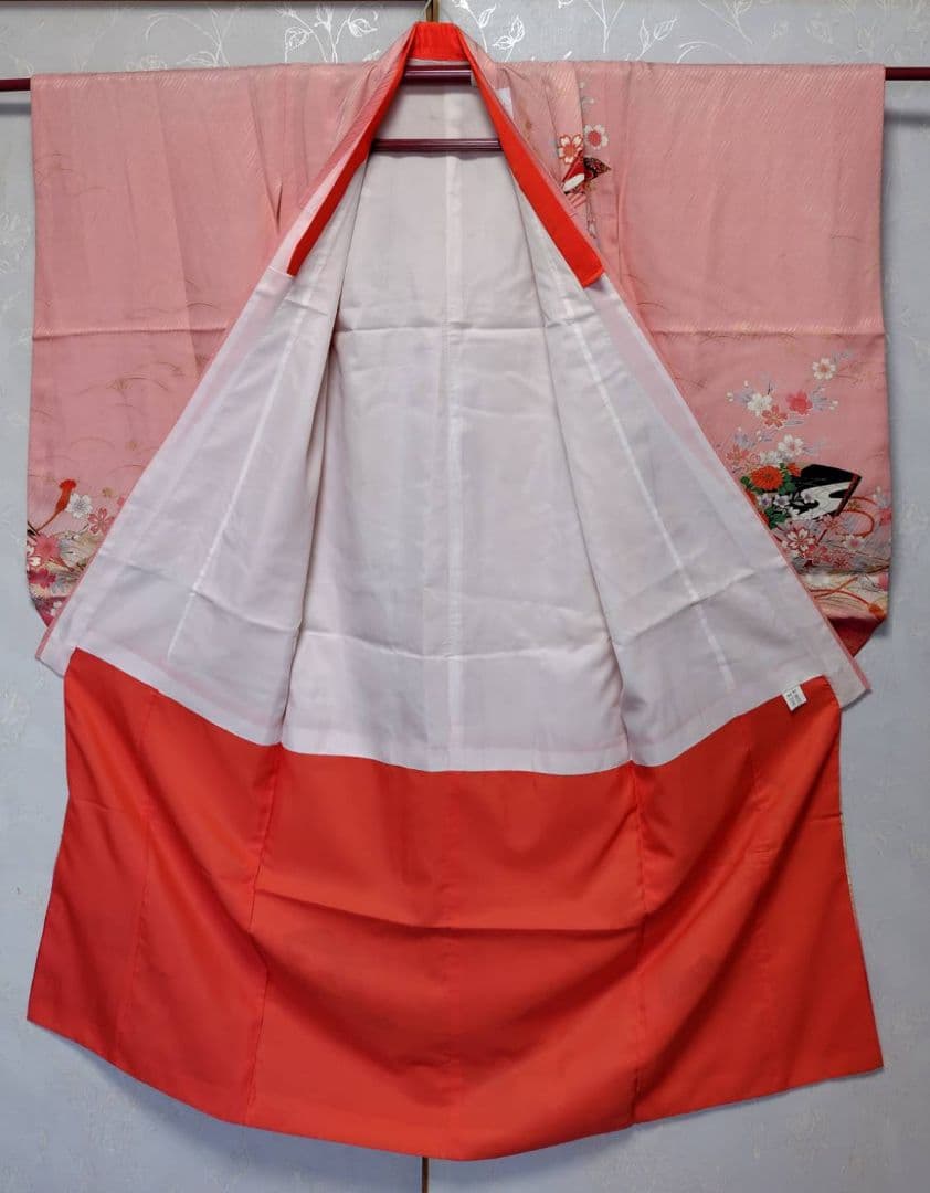 RK545子供着物着丈136センチ裄丈51センチ7歳前後用重ね襟付き正絹