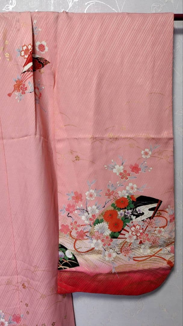 RK545子供着物着丈136センチ裄丈51センチ7歳前後用重ね襟付き正絹