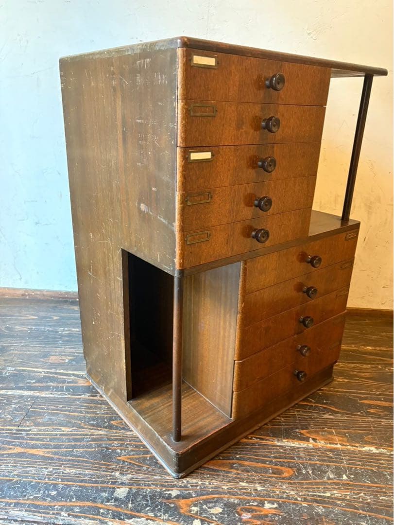 専用＊希少違い棚 小引き出し レコードチェスト キャビネット 昭和レトロ 当時物