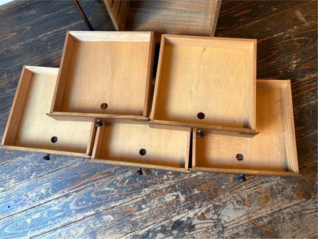 専用＊希少違い棚 小引き出し レコードチェスト キャビネット 昭和レトロ 当時物