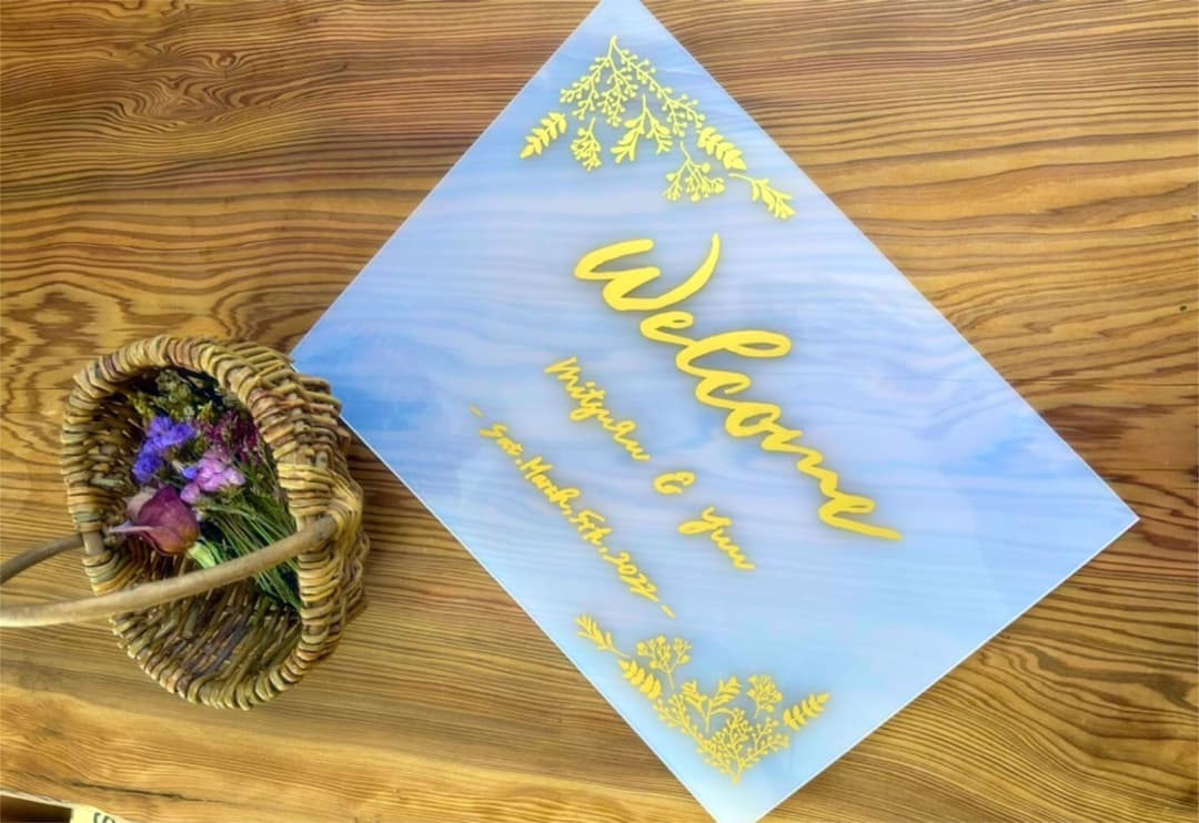 《名前入りウェルカムボード》結婚式　リビングポスター　ウェディング　花嫁　玄関