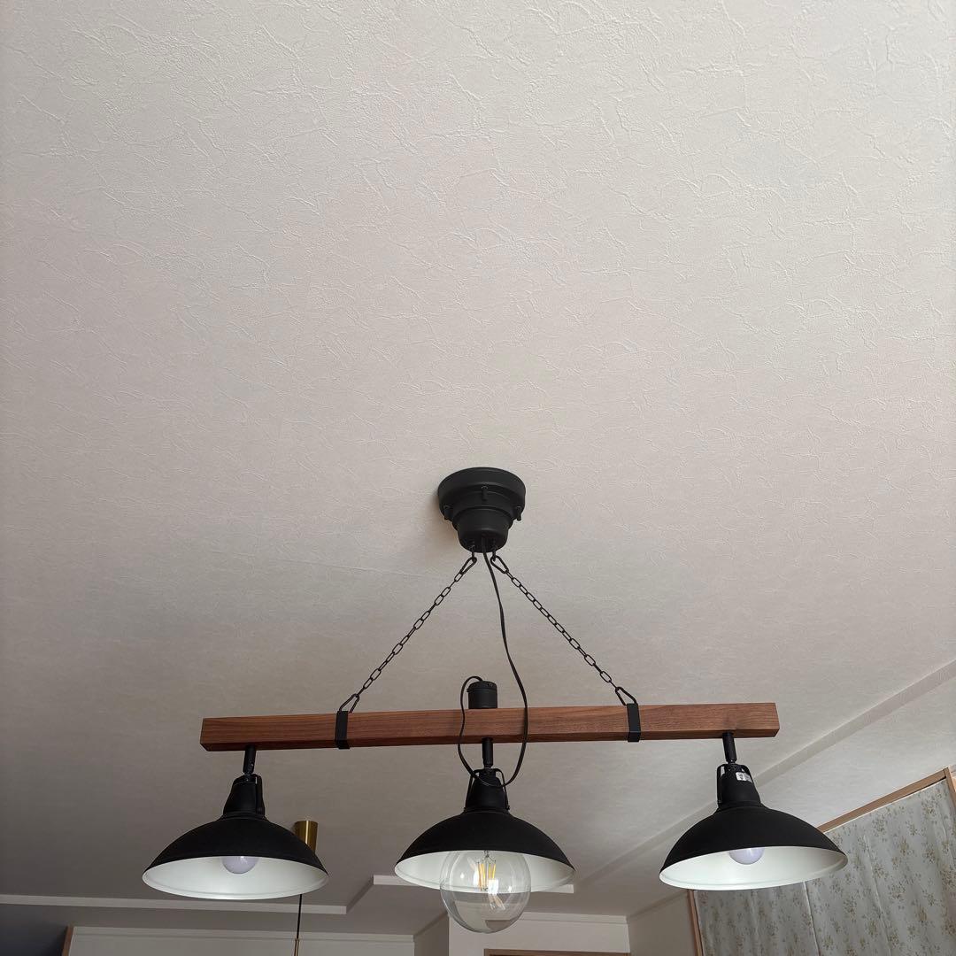 再値下げ　ダブルデイ　インターフォルム　シーリングライト 3灯 ブラック 木材