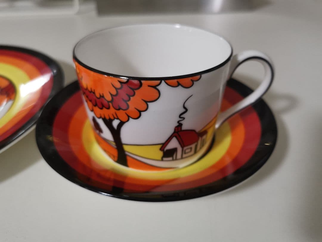 ウェッジウッド 英国製 クラリスクリフ 橋の畔の家 マイタイムセット