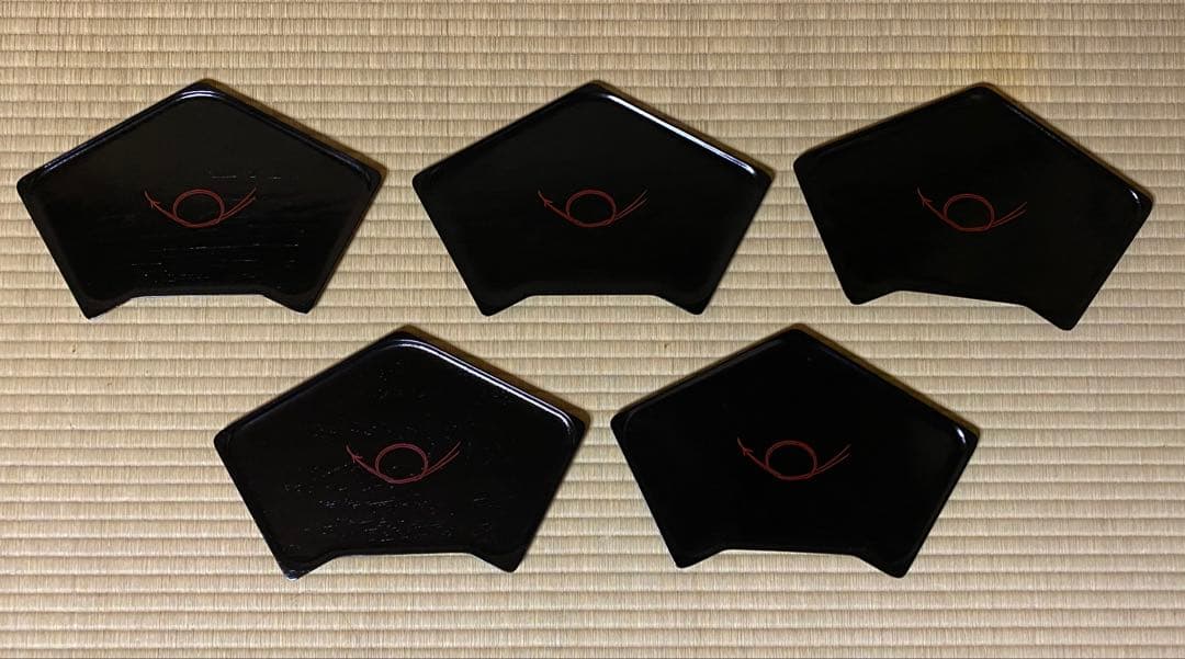 京塗り　木製に本漆　菓子器　銘々皿　洛雅